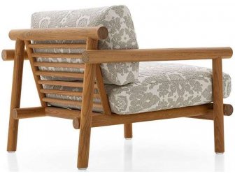 Кресло деревянное с обивкой-thumbs-Фото1
