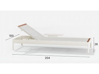 Шезлонг-лежак металлический с левым столиком-thumbs-Фото3