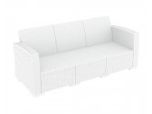 Диван пластиковый плетеный трехместный с подушками Siesta Contract Monaco Lounge XL стеклопластик, полиэстер белый Фото 4