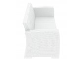 Диван пластиковый плетеный трехместный с подушками Siesta Contract Monaco Lounge XL стеклопластик, полиэстер белый Фото 6