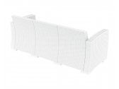 Диван пластиковый плетеный трехместный с подушками Siesta Contract Monaco Lounge XL стеклопластик, полиэстер белый Фото 7