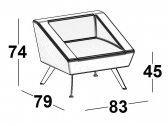 Кресло мягкое Luxy AM2 сталь, алюминий, ткань Фото 2