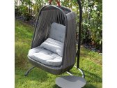 Кресло подвесное плетеное Grattoni Wind алюминий, роуп, олефин антрацит, серый, бежевый Фото 3
