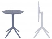 Стол пластиковый складной Siesta Contract Sky Folding Table Ø60 сталь, пластик темно-серый Фото 1
