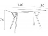 Стол пластиковый Siesta Contract Max Table 140 пластик, HPL черный Фото 2