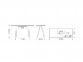 Стол барный с каналом для протяжки проводов PEDRALI Arki-Table CC Wood дуб, алюминий, компакт-ламинат HPL беленый дуб, белый Фото 2