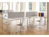 Стол со звукопоглощающей панелью PEDRALI Matrix Desk алюминий, ЛДСП, ткань белый, красный Фото 7