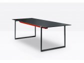 Стол с каналом для протяжки проводов PEDRALI Toa Desk CDX алюминий, компакт-ламинат HPL черный, красный Фото 5