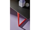 Стол с каналом для протяжки проводов PEDRALI Toa Desk CDX алюминий, компакт-ламинат HPL черный, красный Фото 7