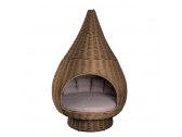 Лаунж-диван плетеный DW Nestrest сталь, искусственный ротанг, ткань коричневый Фото 5