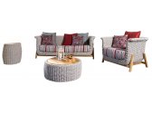 Кресло плетеное с подушками RosaDesign Zante тик, алюминий, роуп, ткань натуральный, белый, серый Фото 6