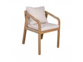 Кресло деревянное с подушками Tagliamento Rimini KD акация, роуп, олефин натуральный, бежевый Фото 5