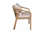 Кресло деревянное с подушками Tagliamento Rimini KD акация, роуп, олефин натуральный, бежевый Фото 3
