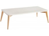 Столик плетеный кофейный POINT ARC Rectangular Coffee Table тик, искусственный ротанг белый Фото 1