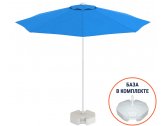 Зонт пляжный с базой на колесах THEUMBRELA SEMSIYE EVI Kiwi Clips&Base алюминий, олефин белый, голубой Фото 1