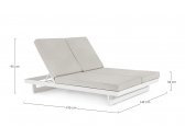 Лаунж-лежак двухместный Garden Relax Infinity алюминий, олефин белый, бежевый Фото 2