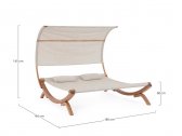 Лаунж-лежак двухместный с навесом Garden Relax Noes лиственница, текстилен натуральный, бежевый Фото 2