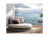 Лаунж-диван плетеный RosaDesign Manhattan алюминий, роуп, ткань белый, серый Фото 2