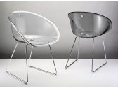 Кресло прозрачное на полозьях PEDRALI Gliss сталь, поликарбонат серый Фото 6