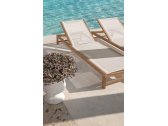 Шезлонг-лежак деревянный Ethimo Sand тик, текстилен Ethitex натуральный, тортора Фото 5
