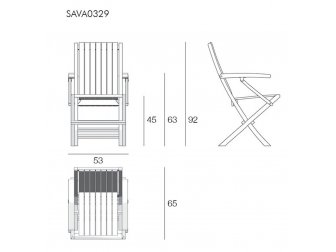 Уцененное складное деревянное кресло Savana Onda-thumbs-Фото3