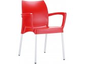 Кресло пластиковое Siesta Contract Dolce алюминий, полипропилен красный Фото 1