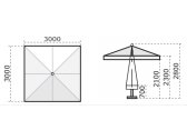 Зонт профессиональный Scolaro Rimini Standard алюминий, акрил белый, серо-коричневый Фото 2