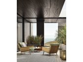 Кресло деревянное с обивкой Minotti Daiki Outdoor сталь, тик, ткань Фото 5