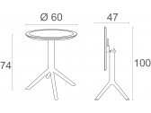 Стол пластиковый складной Siesta Contract Sky Folding Table Ø60 сталь, пластик белый Фото 2