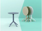 Стол пластиковый складной Siesta Contract Sky Folding Table Ø60 сталь, пластик белый Фото 12