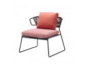 Кресло лаунж плетеное Scab Design Lisa Lounge Filo сталь, роуп антрацит Фото 5
