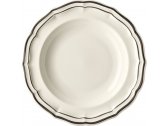 Набор суповых тарелок Gien Filet Manganèse фаянс белый, серо-коричневый Фото 1