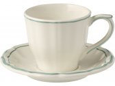 Чайные пары на 2 персоны Gien Filet Céladon фаянс белый, светло-бирюзовый Фото 1