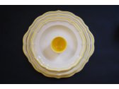 Блюдо глубокое круглое Gien Filet Citron фаянс белый, лимонный Фото 5