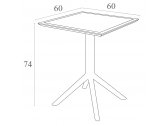 Стол пластиковый складной Siesta Contract Sky Folding Table 60 сталь, пластик оливковый Фото 3