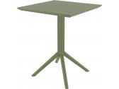 Стол пластиковый складной Siesta Contract Sky Folding Table 60 сталь, пластик оливковый Фото 8