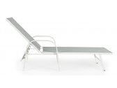 Шезлонг-лежак металлический Garden Relax Arent сталь, текстилен белый, серый Фото 4