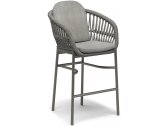 Кресло барное плетеное SNOC Gemma алюминий, роуп, ткань Фото 1