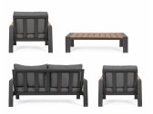 Комплект металлической лаунж мебели Garden Relax Einar алюминий, ДПК, ткань антрацит, тик, темно-серый Фото 4