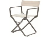 Кресло металлическое складное мягкое Ethimo Studios алюминий, акрил серый, белый Фото 1