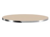 Столешница круглая PEDRALI Laminate Chromed Edge ЛДСП, ABS-пластик темно-бежевый, хромированный Фото 1