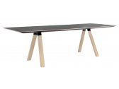 Стол ламинированный PEDRALI Arki-Table Wood дуб, алюминий, компакт-ламинат HPL беленый дуб, черный Фото 1