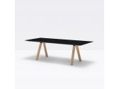 Стол ламинированный PEDRALI Arki-Table Wood дуб, алюминий, компакт-ламинат HPL беленый дуб, черный Фото 5