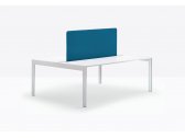 Стол со звукопоглощающей панелью PEDRALI Matrix Desk алюминий, ЛДСП, ткань белый, синий Фото 4