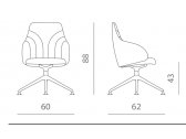 Кресло вращающееся с обивкой Kastel Kontea Waiting алюминий, искусственная кожа Фото 2