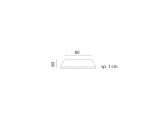 Столешница квадратная Nardi Piano Laminato 80x80 компакт-ламинат HPL белый Фото 2