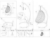 Кресло плетеное подвесное DW Cocoon сталь, искусственный ротанг, полиэстер белый Фото 4