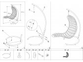 Кресло плетеное подвесное DW Chaise Lounge  сталь, искусственный ротанг, полиэстер коричневый Фото 3