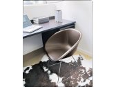 Кресло с обивкой на полозьях PEDRALI Gliss сталь, натуральная кожа хаки Фото 8