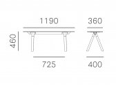 Скамейка ламинированная PEDRALI Arki-Bench Wood дуб, компакт-ламинат HPL беленый дуб, черный Фото 2